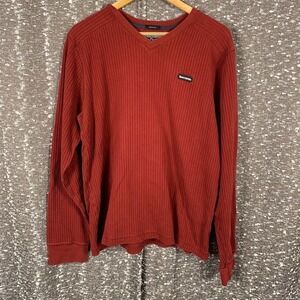 Vintage Y2K Abercrombie & Fitch Red Long Sleeve Ribbed Muscle Shirt Men's XL